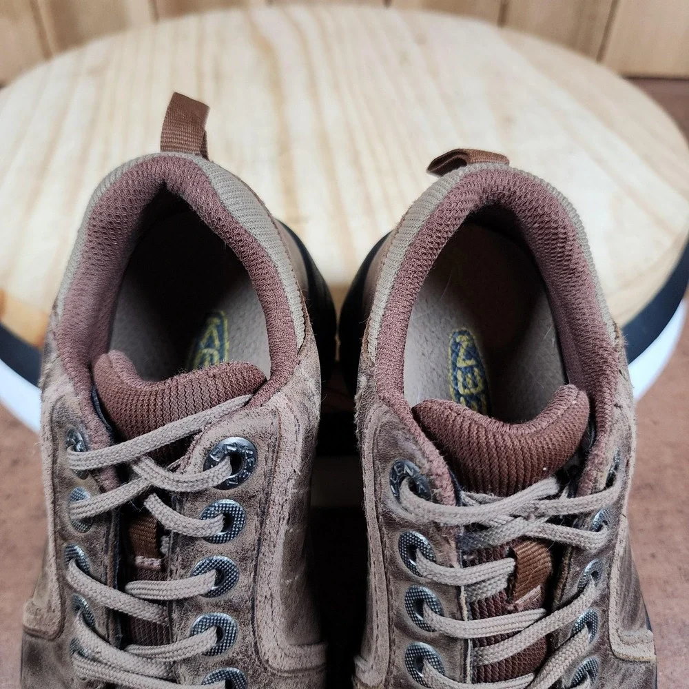 Keen Presidio Shoes Kids‎ 11 Brown Leather Hiking Trail Walking Low Toe Guard